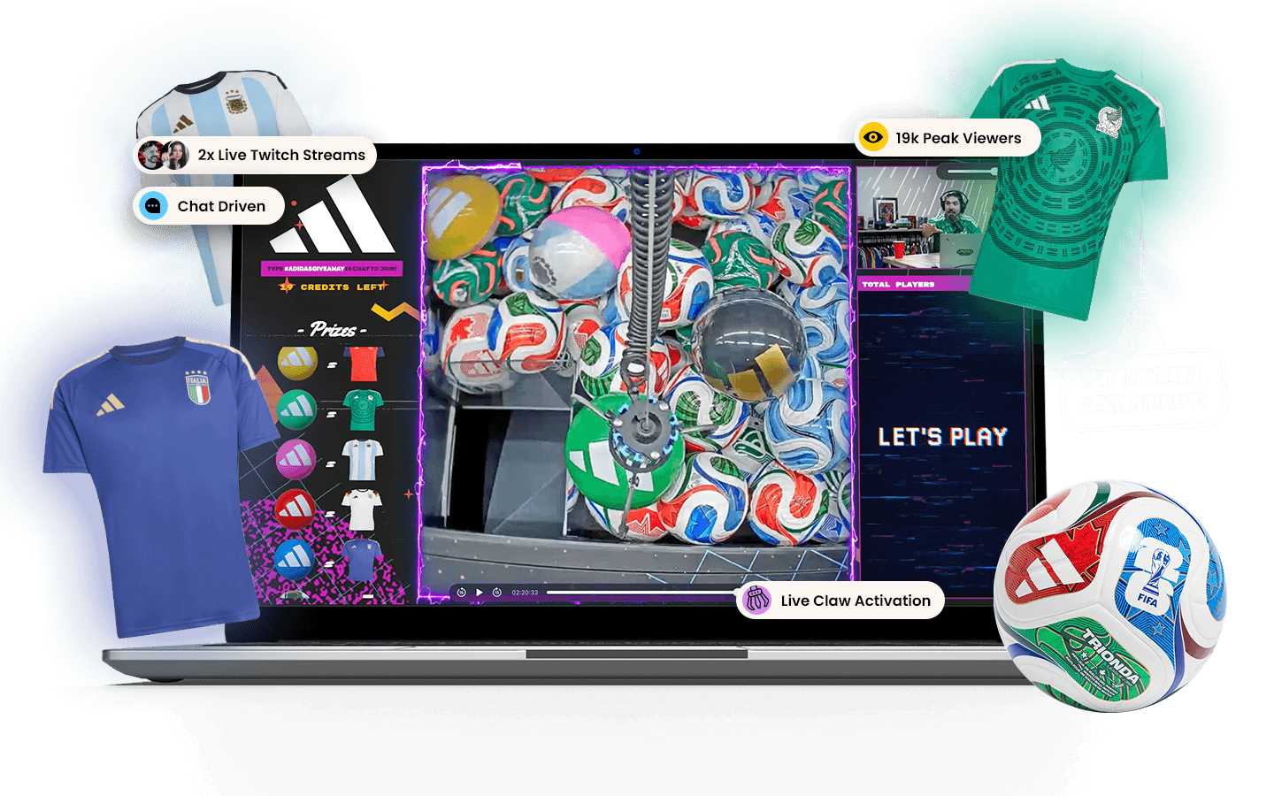 Adidas World Cup 2026 - Chat-Integrated Games, Twitch Plays, Browser Game 