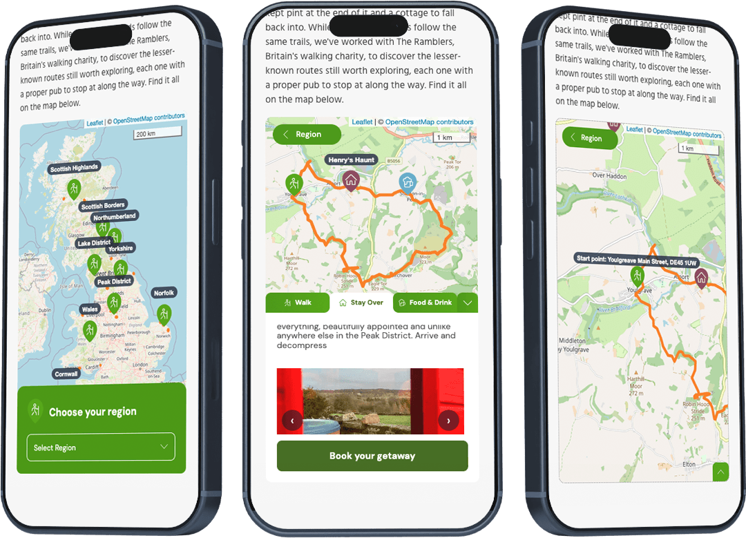 Pub Walk Experience - Web App, Responsive 