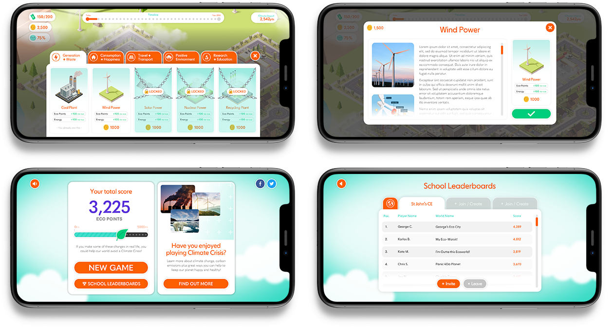Climate Crisis - Branded Games, HTML5, Youth Engagement 
