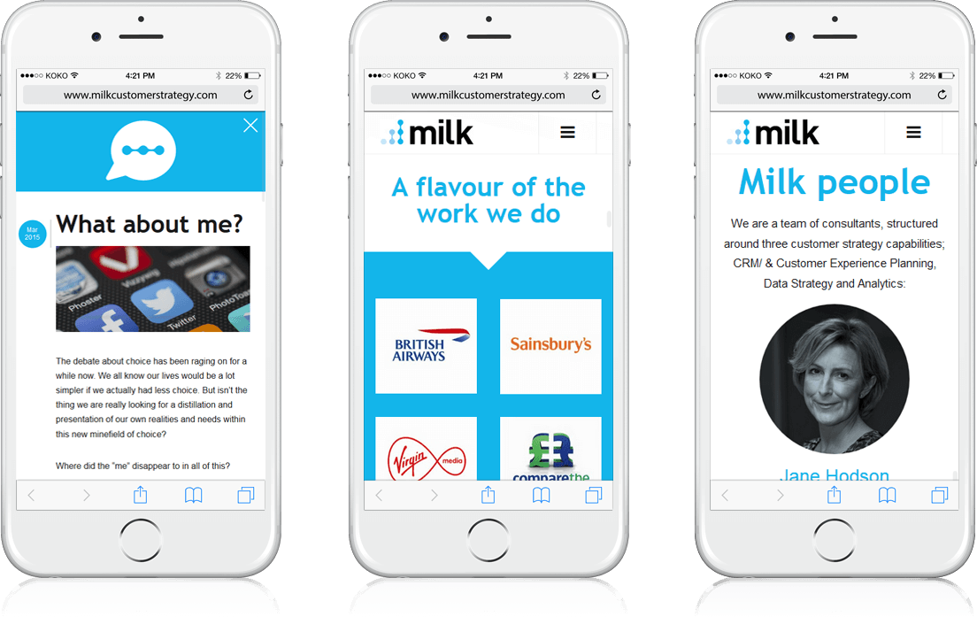 Milk Online - Website, Microsite, Cross Platform 
