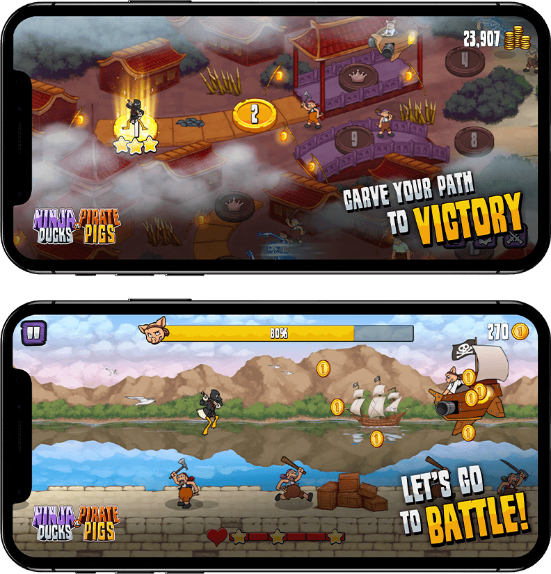 Ninja Ducks vs. Pirate Pigs - Mobile Game, iOS App, Android App 