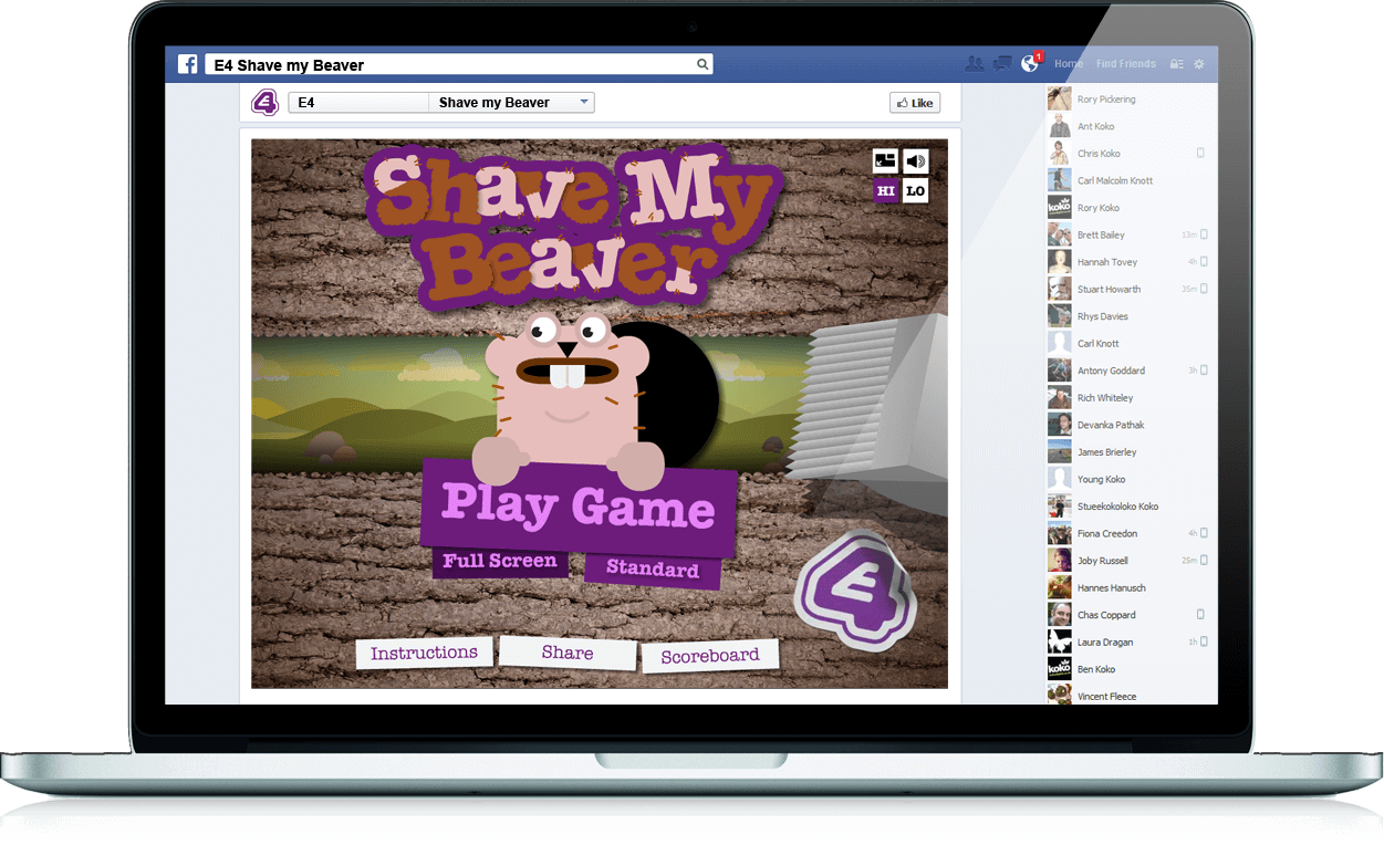 Shave My Beaver - Branded Games, Social App, Facebook 